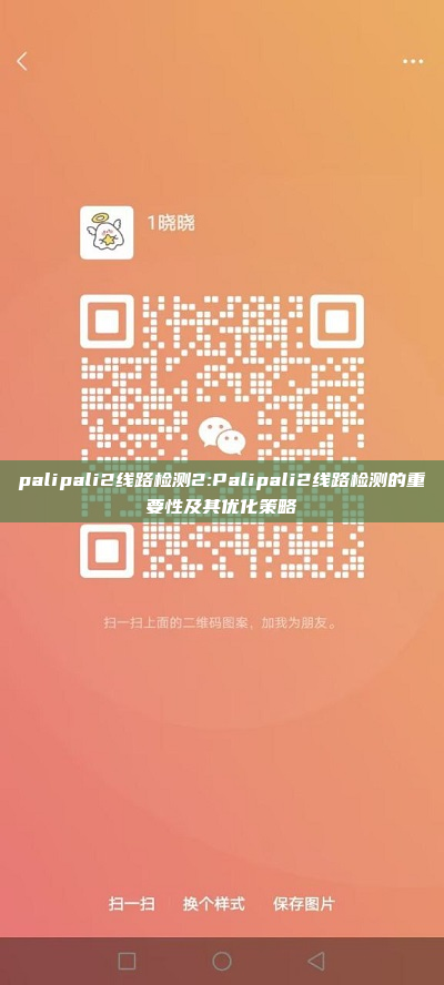 palipali2线路检测2:Palipali2线路检测的重要性及其优化策略